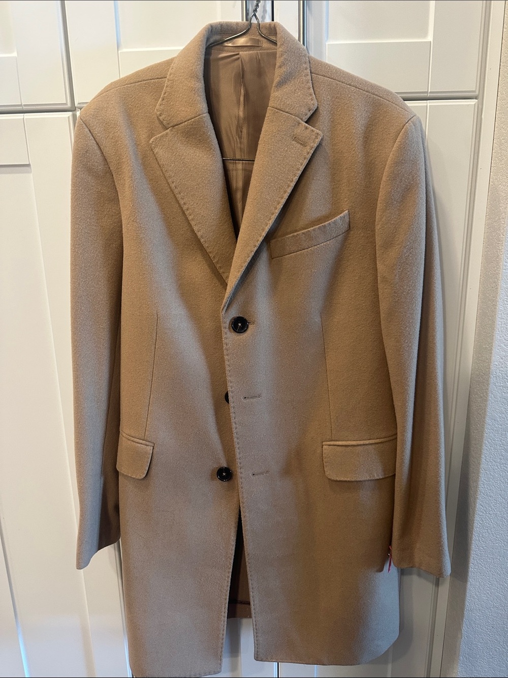 Classic Men's Camel Wool Blend Overcoat - Picture 1 of 2